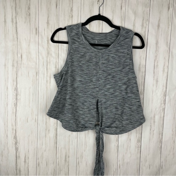 Zyia gray tie crop work out top medium - Picture 1 of 7